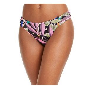 BAR III Women's Multi Color Stretch Shirred Hipster Swimsuit Bottom XL
